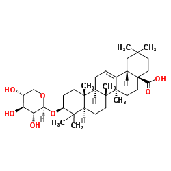 齐墩果酸-3-O-BETA-D-氧基吡喃木糖苷结构式