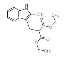 diethyl 2-[(2-methyl-1H-indol-3-yl)methyl]propanedioate结构式