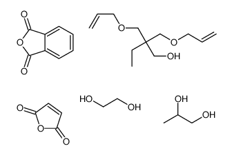 1,3-异苯基呋喃二酮与2,2-双[(2-丙烯基氧)甲基]-1-丁醇、1,2-乙二醇、2,5-呋喃二酮和1,2-丙二醇的聚合物结构式