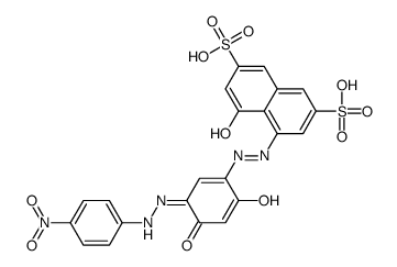 4-[[2,4-Dihydroxy-5-[(4-nitrophenyl)azo]phenyl]azo]-5-hydroxy-2,7-naphthalenedisulfonic acid structure