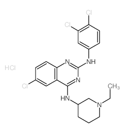 6-chloro-N-(3,4-dichlorophenyl)-N-(1-ethyl-3-piperidyl)quinazoline-2,4-diamine结构式