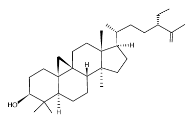 (24S)-24-Ethyl-9β,19-cyclolanosta-25-ene-3β-ol结构式