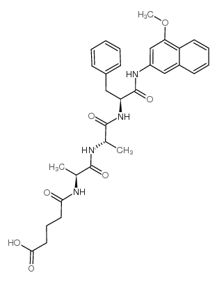 谷氨酰-丙氨酸-丙氨酸-苯丙氨酸-4-甲氧基-β-萘酰胺结构式