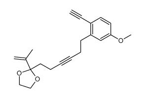 9-[3-(4-ethynylanisyl)]-2-methyl-1-nonen-6-yn-3-one ethylene ketal结构式