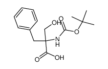 2-tert-Butoxycarbonylamino-2-hydroxymethyl-3-phenyl-propionic acid结构式