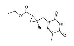 (Z,E)-1-{[(1-bromo-2-carbethoxy)cyclopropylidene]methyl}thymine Structure