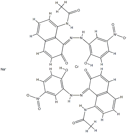 sodium bis[N-[7-hydroxy-8-[(2-hydroxy-5-nitrophenyl)azo]-1-naphthyl]acetamidato(2-)]chromate(1-) Structure