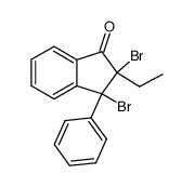 2-ethyl-2,3-dibromo-3-phenyl-indan-1-one结构式