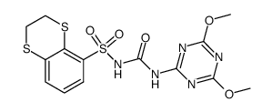 N-[(4,6-Dimethoxy-1,3,5-triazin-2-yl)aminocarbonyl]-1,4-benzodithian-5-sulfonamide结构式