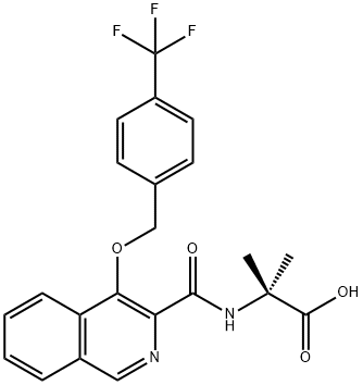 Alanine,2-methyl-N-[[4-[[4-(trifluoromethyl)phenyl]methoxy]-3-isoquinolinyl]carbonyl]- Structure