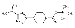 4-(3-异丙基-[1,2,4]噁二唑-5-基)哌啶-1-羧酸叔丁酯结构式
