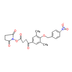 Succinimidyl 4-[3,5-Dimethyl-4-(4-nitrobenzyloxy)phenyl]-4-oxobutyrate structure