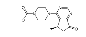 (R)-4-(5-甲基-7-氧代-6,7-二氢-5H-环戊烷并[D]嘧啶-4-基)哌嗪-1-羧酸叔丁酯结构式