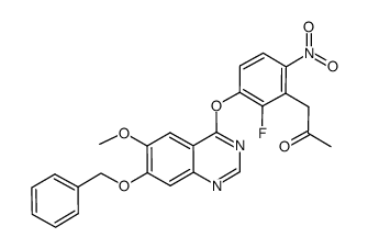 1-(3-{[7-(benzyloxy)-6-methoxyquinazolin-4-yl]oxy}-2-fluoro-6-nitrophenyl)acetone Structure