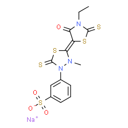 sodium m-[5-(3-ethyl-4-oxo-2-thioxo-5-thiazolidinylidene)-4-methyl-2-thioxo-1,3,4-thiadiazolidin-3-yl]benzenesulphonate结构式
