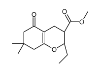 (2R,3S)-2-乙基-7,7-二甲基-5-氧代-3,4,5,6,7,8-六氢-2H-色烯-3-羧酸甲酯结构式