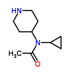 N-Cyclopropyl-N-(4-piperidinyl)acetamide结构式