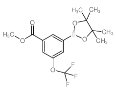 3-(4,4,5,5-四甲基-1,3,2-二氧硼杂环戊烷-2-基)-5-(三氟甲氧基)苯甲酸甲酯结构式