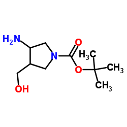 3-氨基-4-(羟基甲基)吡咯烷-1-羧酸叔丁酯结构式