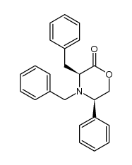 (3S,5R)-2,3,5,6-tetrahydro-5-phenyl-3,4-bis(phenylmethyl)-4H-1,4-oxazin-2-one结构式