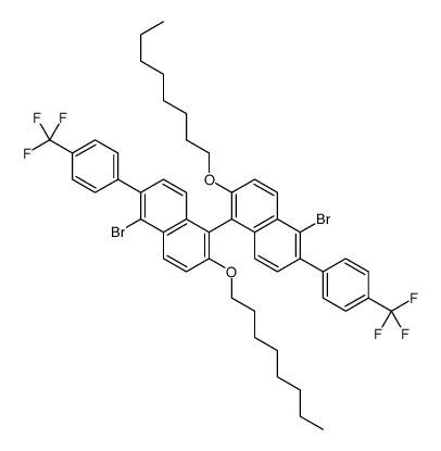 (R)-5,5-二溴-2,2-双(辛基氧基)-6,6-双(4-(三氟甲基)苯基)-1,1-联萘结构式