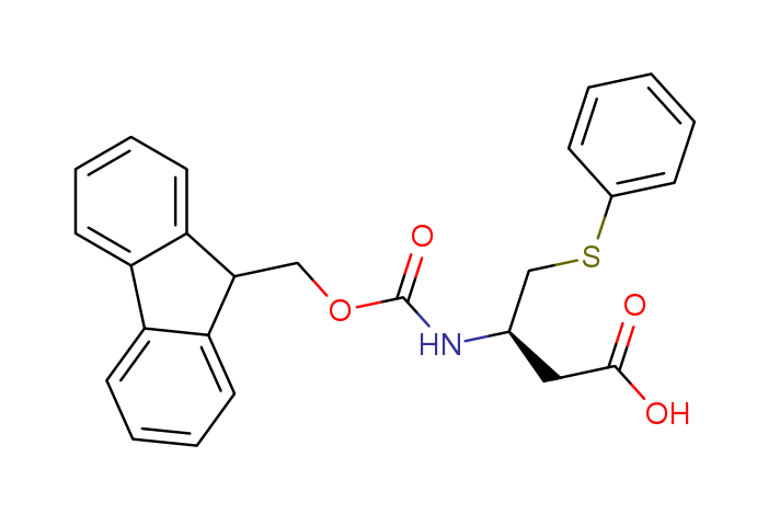 (R)-N-Fmoc-3-氨基-4-(苯硫基)丁酸结构式