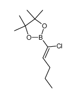 2-(1-chloropent-1-enyl)-4,4,5,5-tetramethyl-1,3,2-dioxaborolane结构式