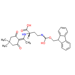 (S)-4-((((9H-芴-9-基)甲氧基)羰基)氨基)-2-((1-(4,4-二甲基-2,6-二氧代环己亚基)乙基)氨基)丁酸结构式