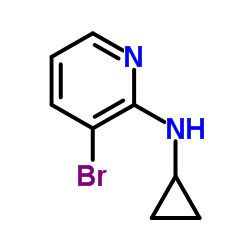 3-Bromo-N-cyclopropyl-2-pyridinamine结构式