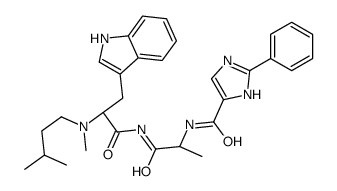 N-[(2S)-1-[[(2R)-3-(1H-indol-3-yl)-2-[methyl(3-methylbutyl)amino]propanoyl]amino]-1-oxopropan-2-yl]-2-phenyl-1H-imidazole-5-carboxamide Structure