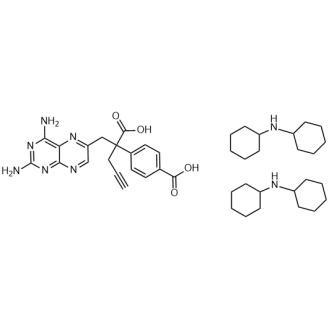 Dicyclohexylaminehemi(4-(2-carboxylato-1-(2,4-diaminopteridin-6-yl)pent-4-yn-2-yl)benzoate) Structure