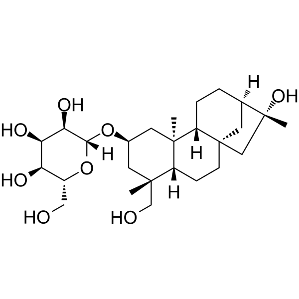 2-O-BETA-D-吡喃阿洛糖甙-2,16,19-贝壳杉烯三醇结构式