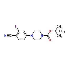 1-Piperazinecarboxylic acid,4-(4-cyano-3-fluorophenyl)-,1,1-dimethylethyl ester结构式