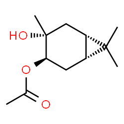 (1alpha,3beta,4alpha,6alpha)-3-hydroxy-3,7,7-trimethylbicyclo[4.1.0]hept-4-yl acetate结构式