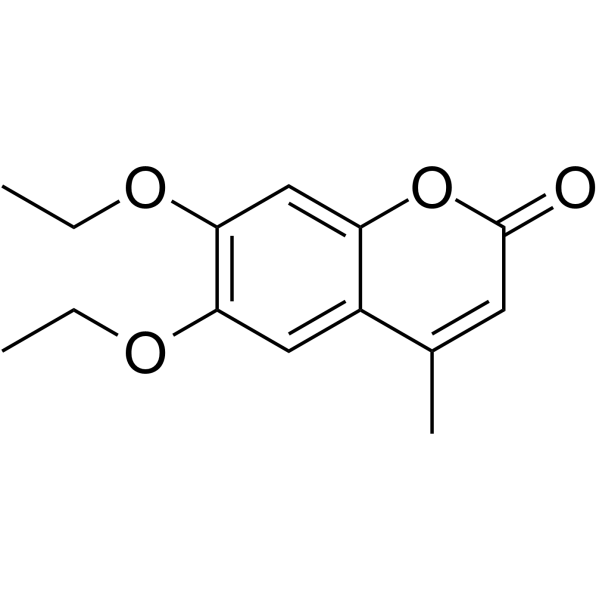 6,7-二乙氧基-4-甲基香豆素结构式