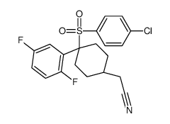 {cis-4-[(4-Chlorophenyl)sulfonyl]-4-(2,5-difluorophenyl)cyclohexy l}acetonitrile结构式