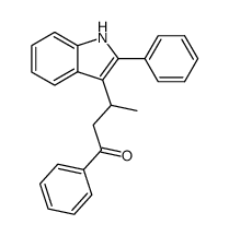 1-phenyl-3-(2-phenyl-1H-indol-3-yl)butan-1-one结构式