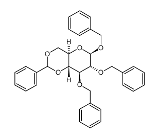 苄基2,3-二-O-苄基-4,6-O-亚苄基-β-D-吡喃葡萄糖苷结构式
