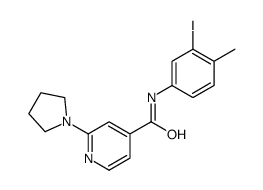 N-(3-iodo-4-methylphenyl)-2-pyrrolidin-1-ylpyridine-4-carboxamide结构式