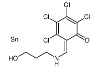2,3,4,5-tetrachloro-6-[(3-hydroxypropylamino)methylidene]cyclohexa-2,4-dien-1-one,tin结构式