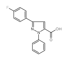 3-(4-FLUOROPHENYL)-1-PHENYL-1H-PYRAZOLE-5-CARBOXYLIC ACID结构式