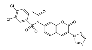 N-(3,4-dichloro-benzenesulfonyl)-N-(2-oxo-3-[1,2,4]triazol-1-yl-2H-chromen-7-yl)-acetamide结构式