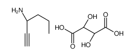 (2R,3R)-2,3-dihydroxybutanedioic acid,(3S)-hex-1-yn-3-amine Structure