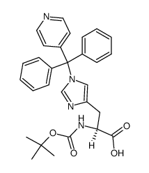N(α)-t-butoxycarbonyl-N(Im)-diphenyl-4-pyridylmethyl-L-histidine结构式