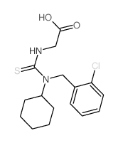 ({[(2-Chlorobenzyl)(cyclohexyl)amino]-carbonothioyl}amino)acetic acid Structure