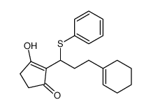 2-(3-(cyclohex-1-en-1-yl)-1-(phenylthio)propyl)-3-hydroxycyclopent-2-en-1-one结构式