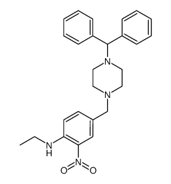 4-[[4-(diphenylmethyl)piperazin-1-yl]methyl]-N-ethyl-2-nitroaniline Structure