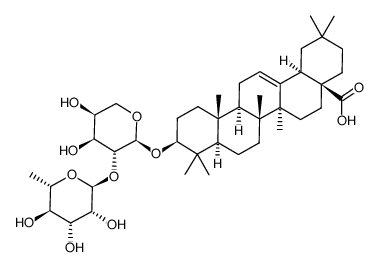 oleanolic acid 3-O-α-L-rhamnopyranosyl-(1->2)-α-L-arabinopyranoside Structure