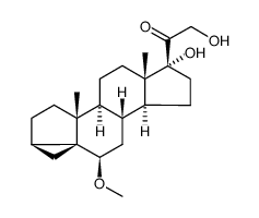 17α,21-dihydroxy-6β-methoxy-i-pregnan-20-one结构式