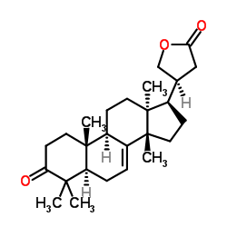 3-氧代-24,25,26,27-四去甲甘遂-7-烯-23(21)-内酯结构式